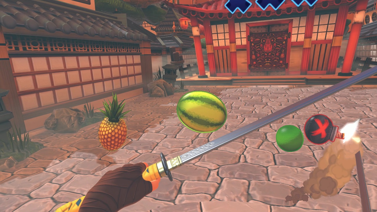 Скриншот *Fruit Ninja VR [PS4] 5.05 / 6.72 / 7.02 [EUR] (2016) [Русский] (v1.02)*