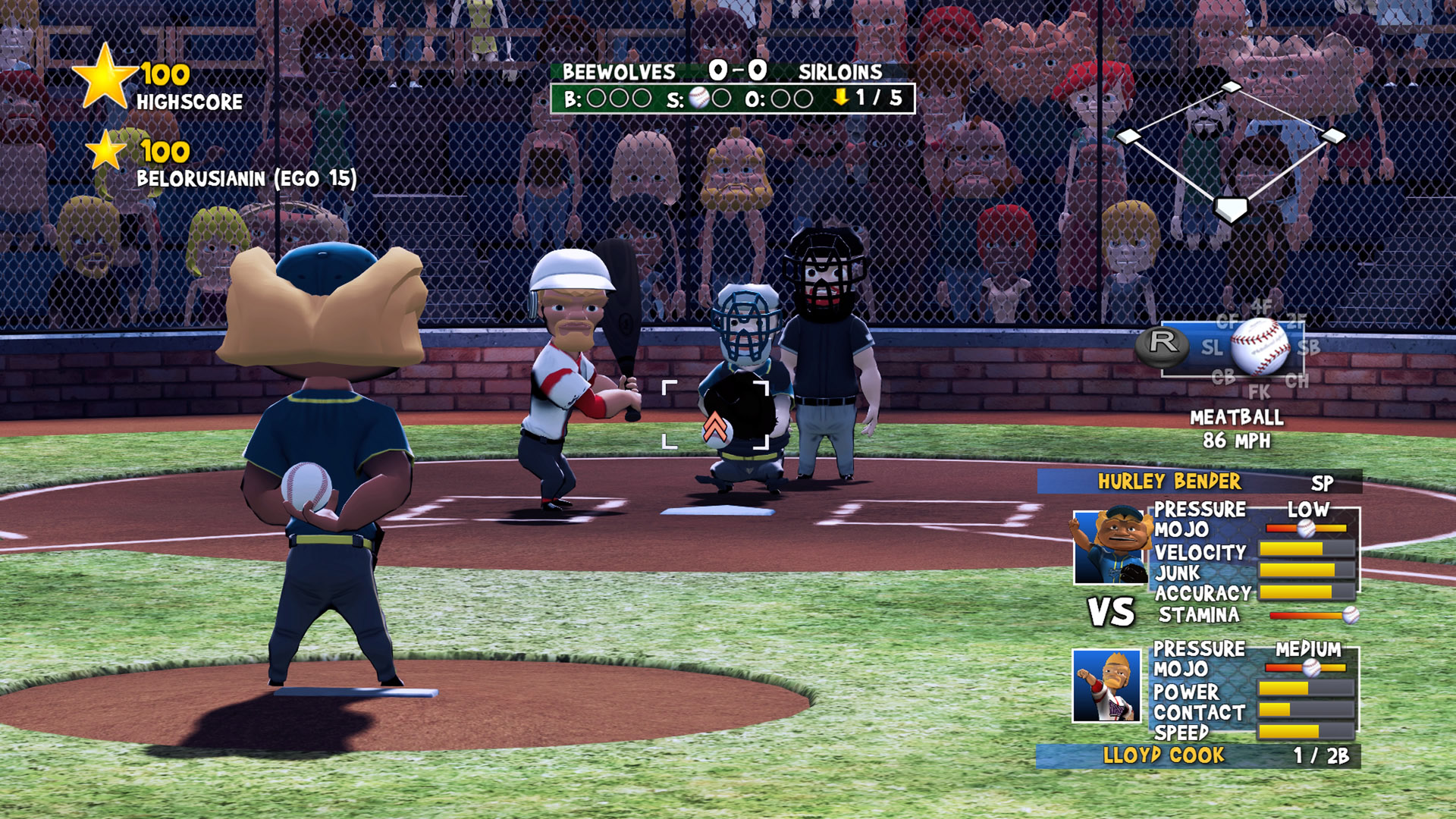Скриншот *Super Mega Baseball [PS4] 5.05 / 6.72 / 7.02 [USA] (2014) [Английский] (v1.03)*